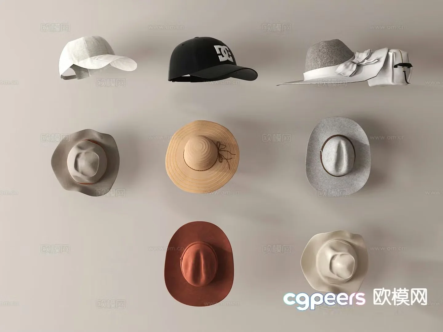 hat cap cowboy hat 3d model