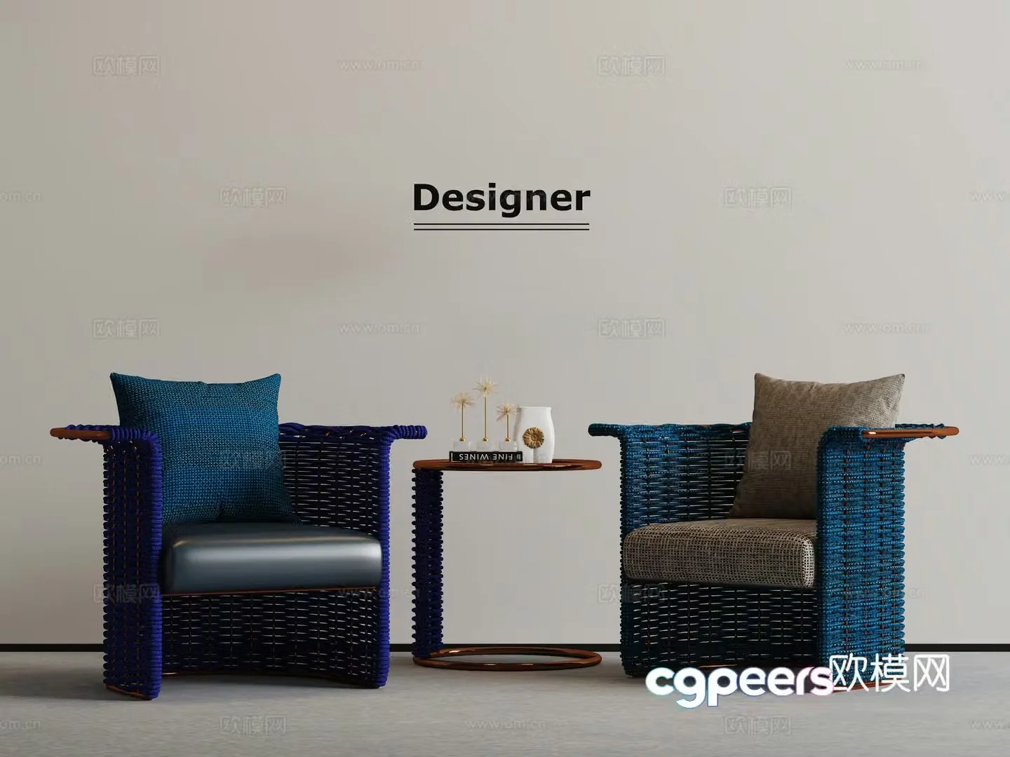 Modern light luxury leisure chair 3d model