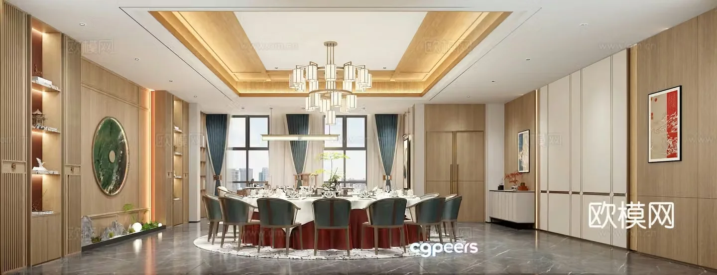 Chinese restaurant private room 3D model