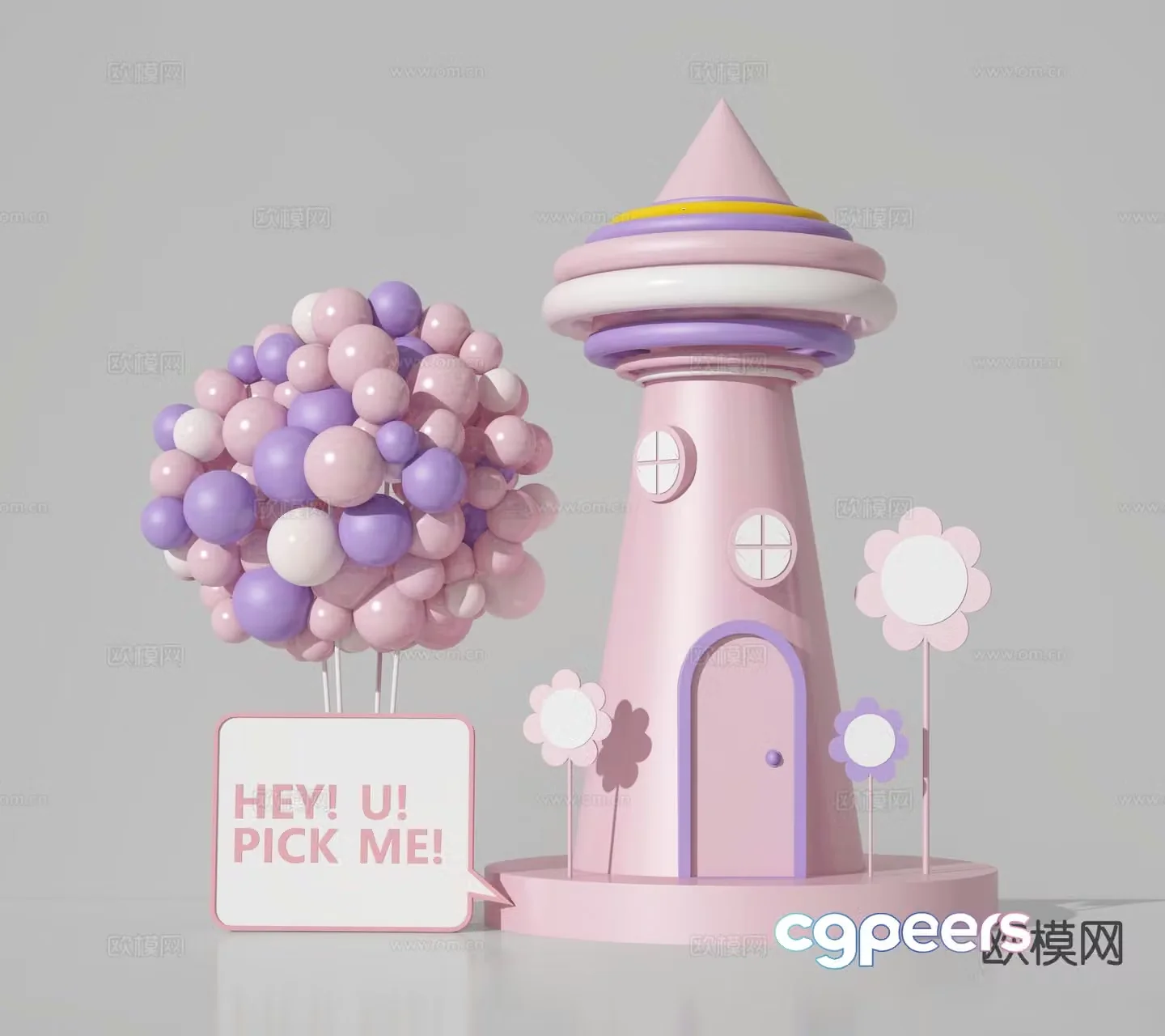Internet celebrity balloon display 3D model
