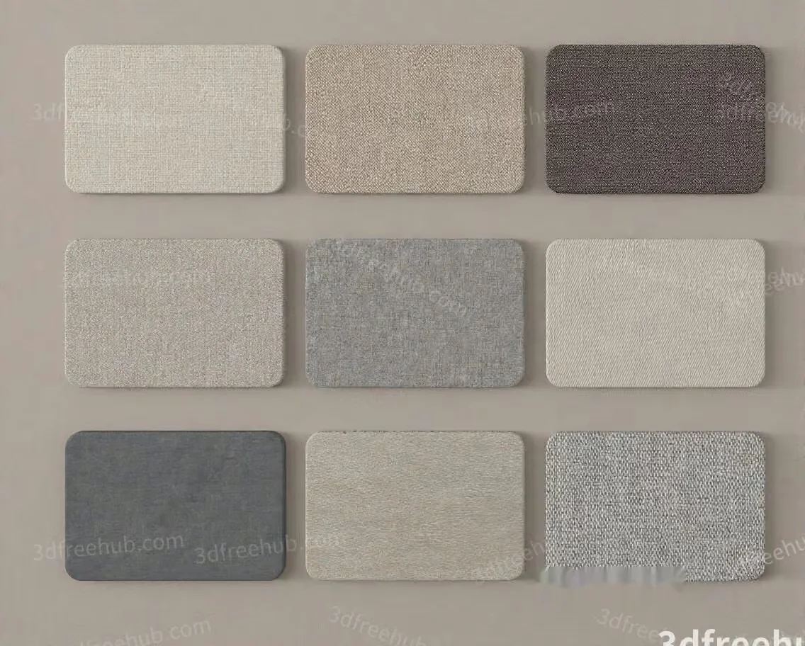 Gray Fabric Swatches 3D Model – 18695 – VRAY Render