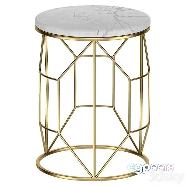 3ds Max Free – Marble and metal coffee table