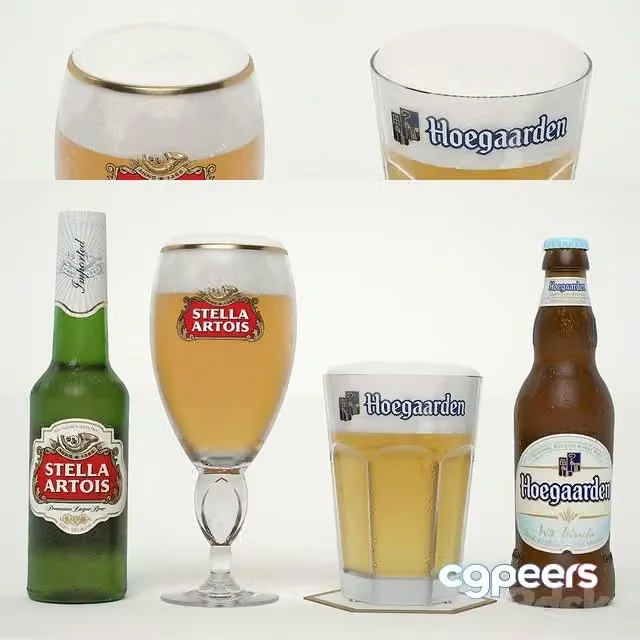 3ds Max Free – Hoegaarden and Stella Artois Beer