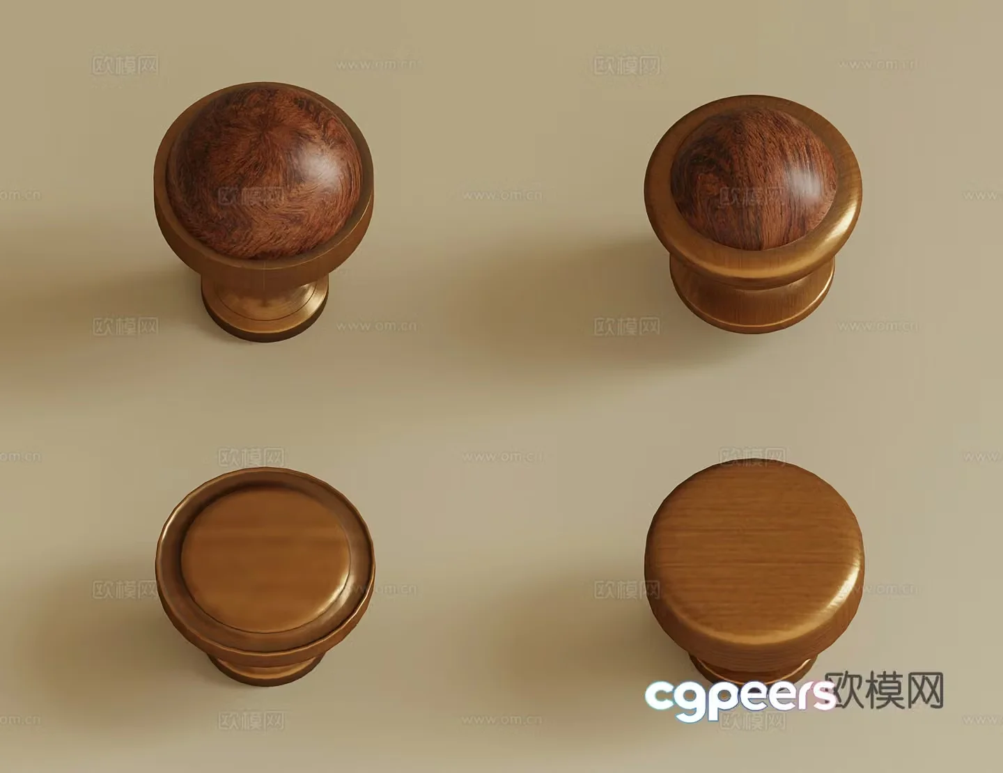 3D model of medieval door panel handle