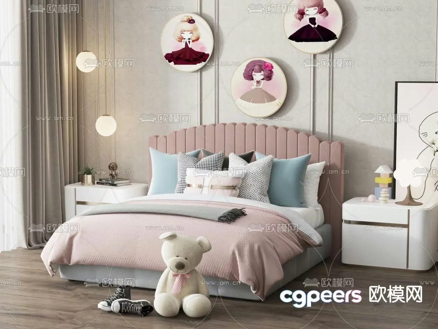 Modern children’s bed 3d model
