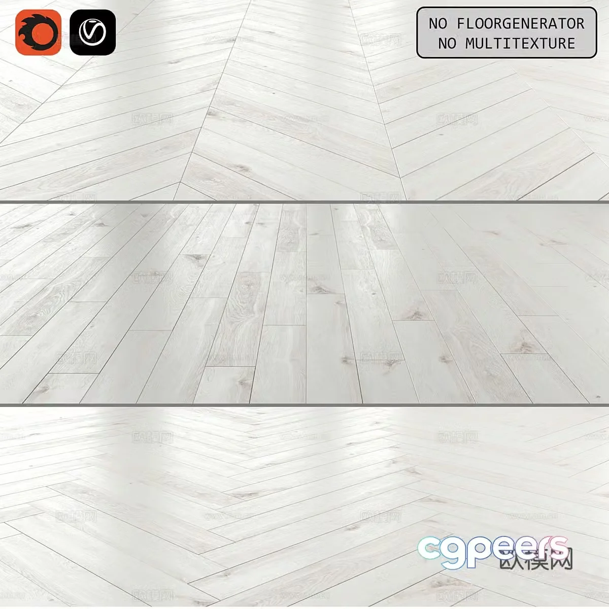Simple wooden floor white wooden floor fish bone shop herringbone shop I-shaped shop matte wooden floor 3d model