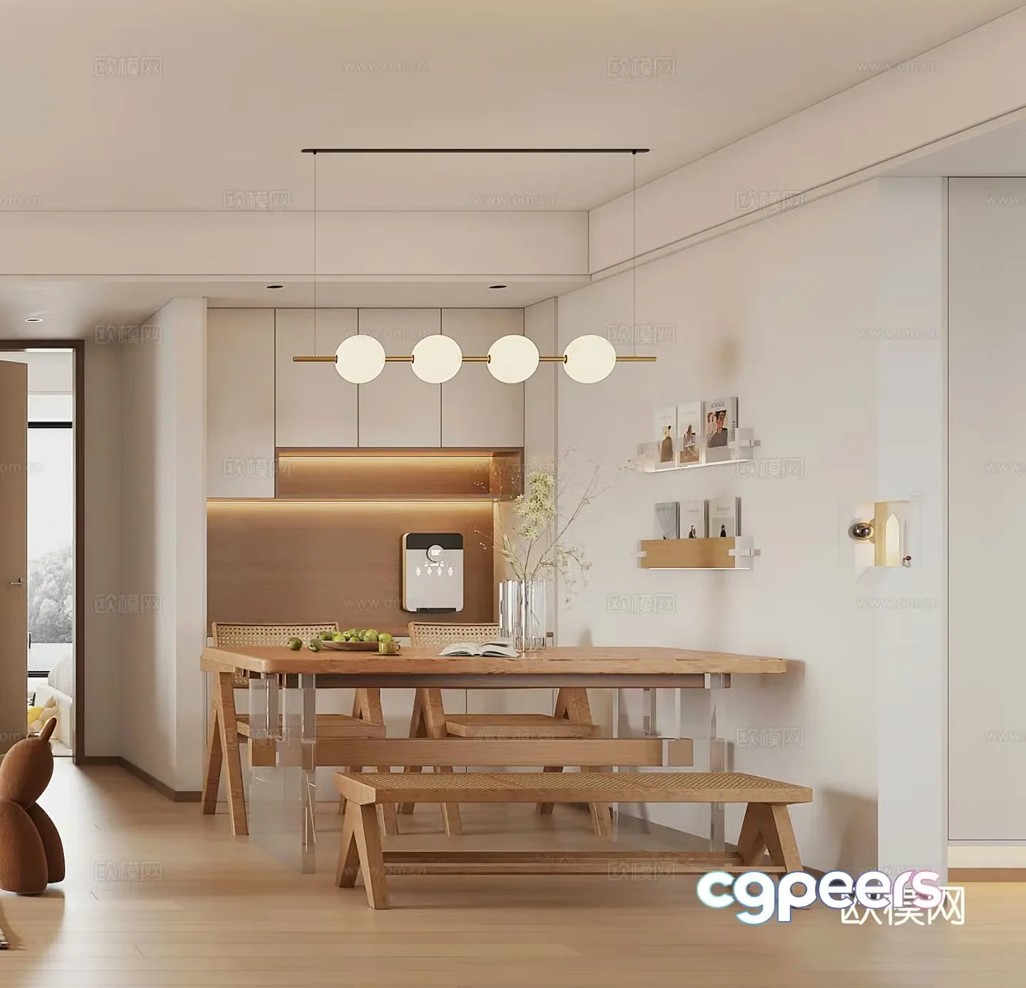Log style restaurant 3d model