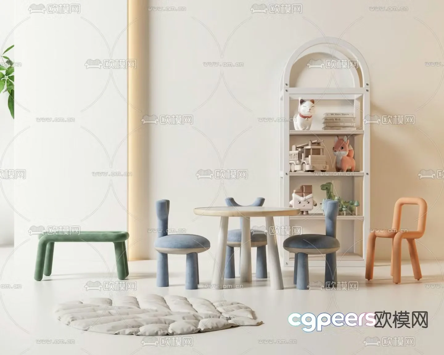 Children’s table and chair 3d model