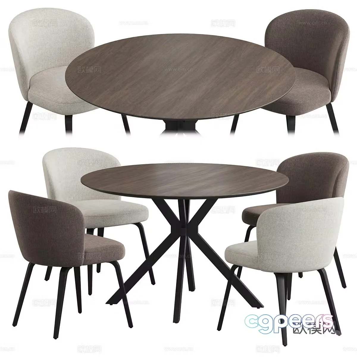 Modern Italian dining table and chair 3d model