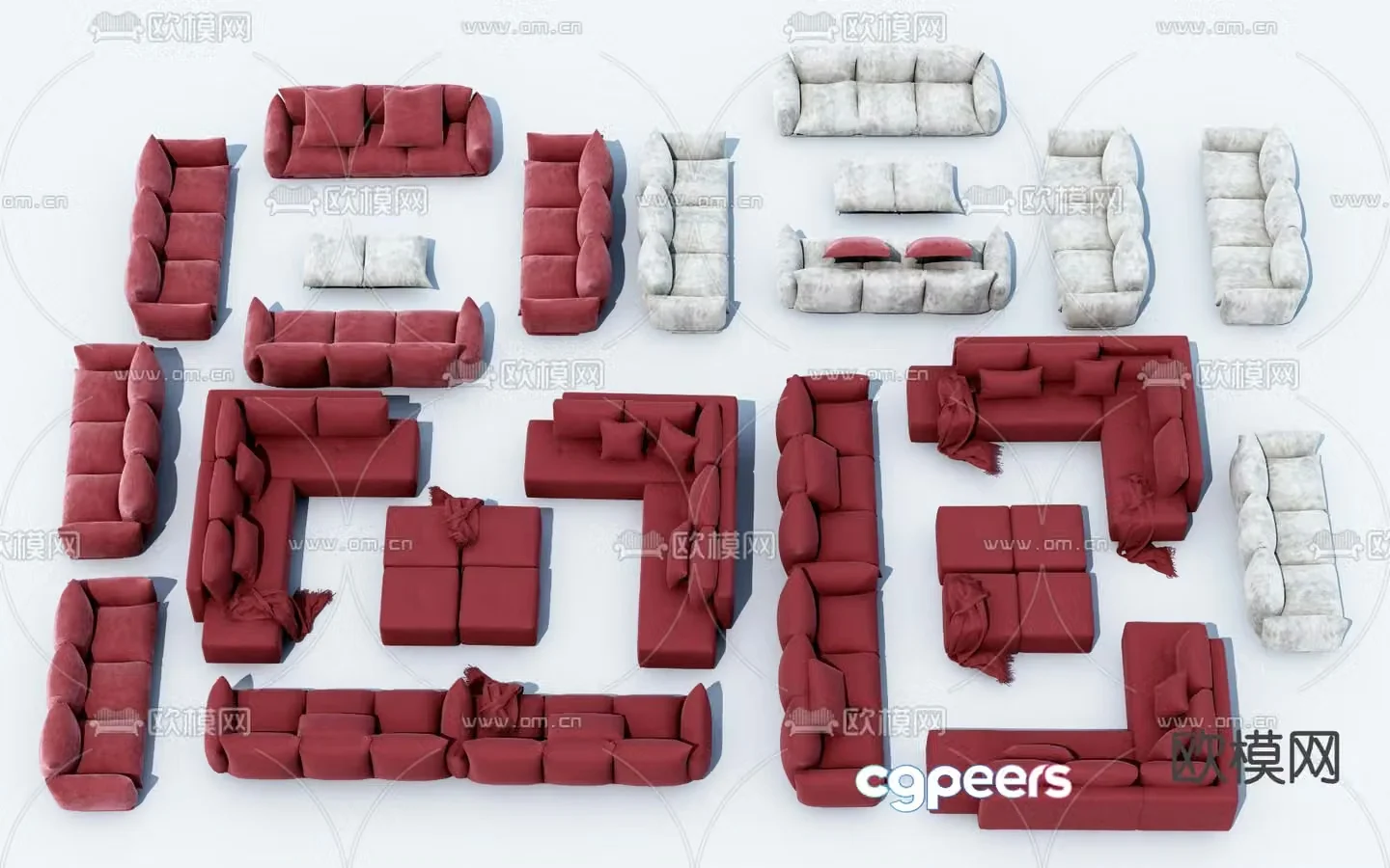 Office sofa modular sofa 3d model