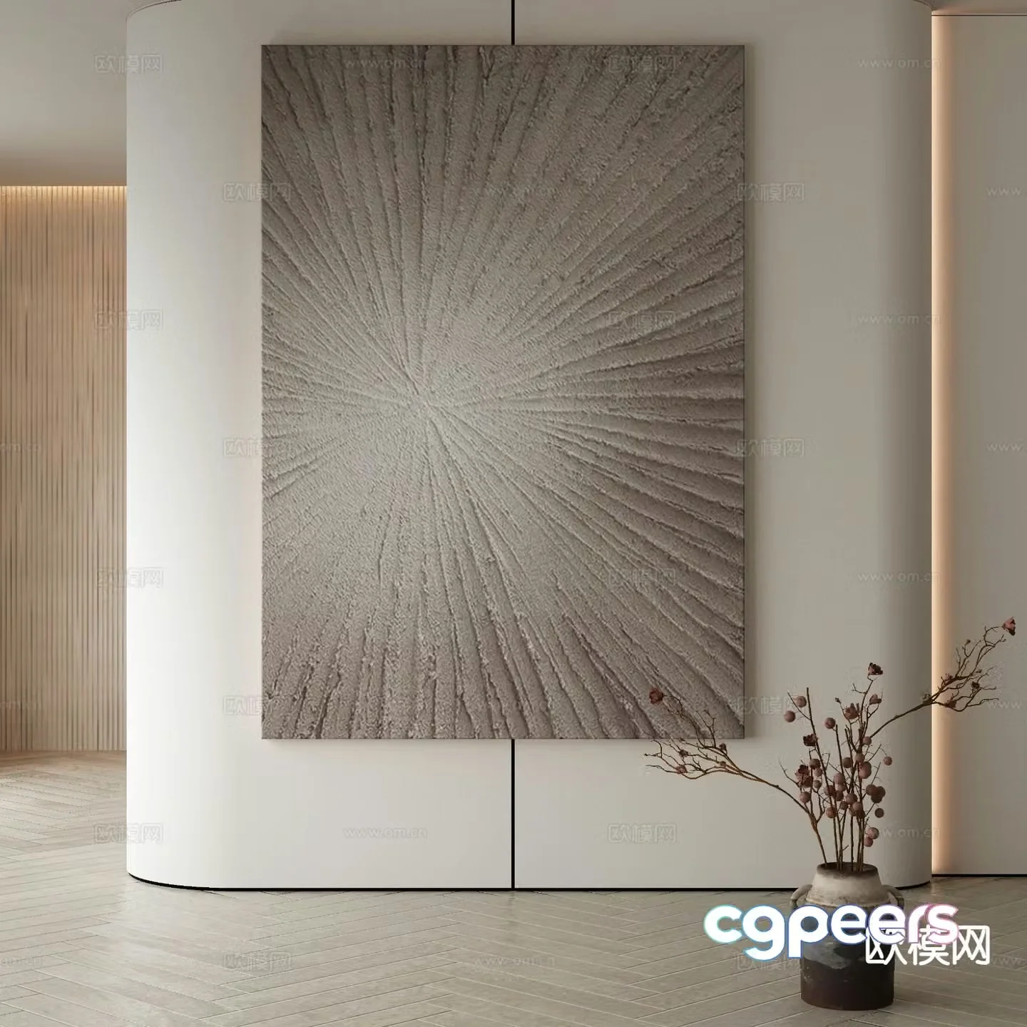Modern decorative painting texture painting 3d model