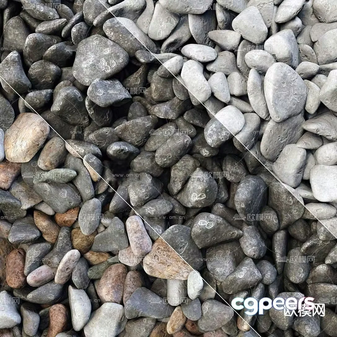 Pebbles Stone Gravel Washed Stone 3d model