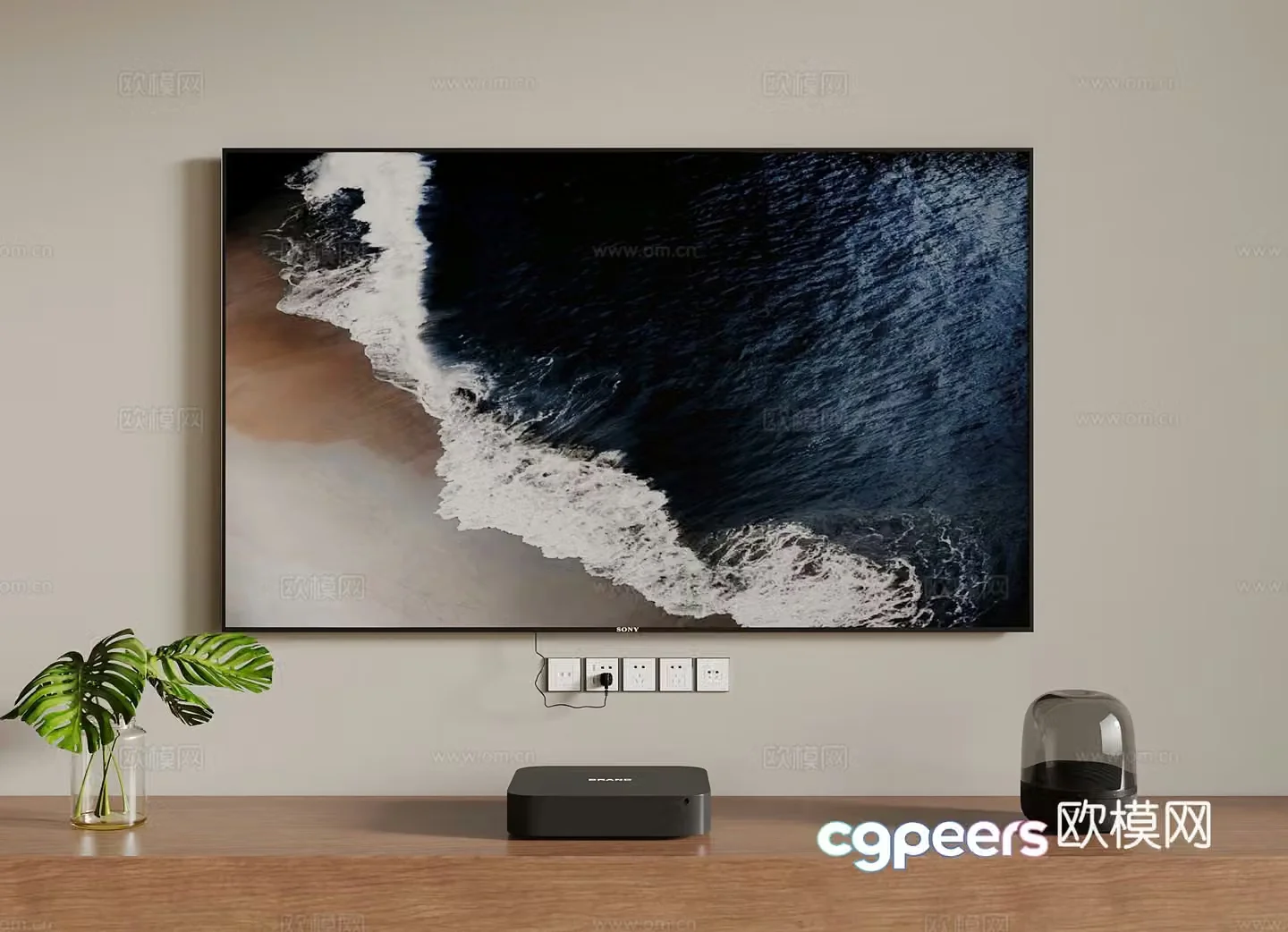 TV Modern wall-mounted TV Smart TV 3D model