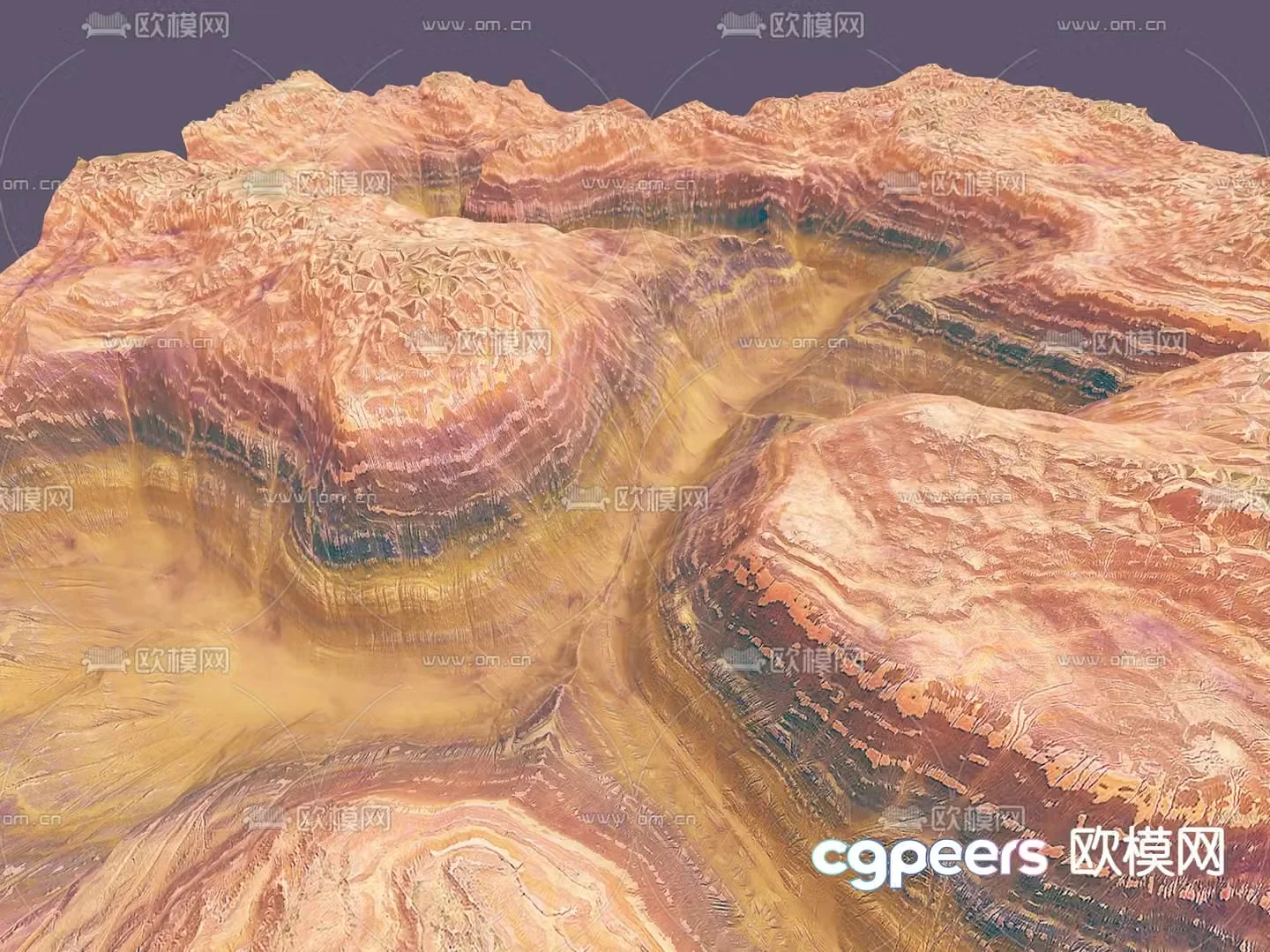 mountains valley canyon landscape 3d model