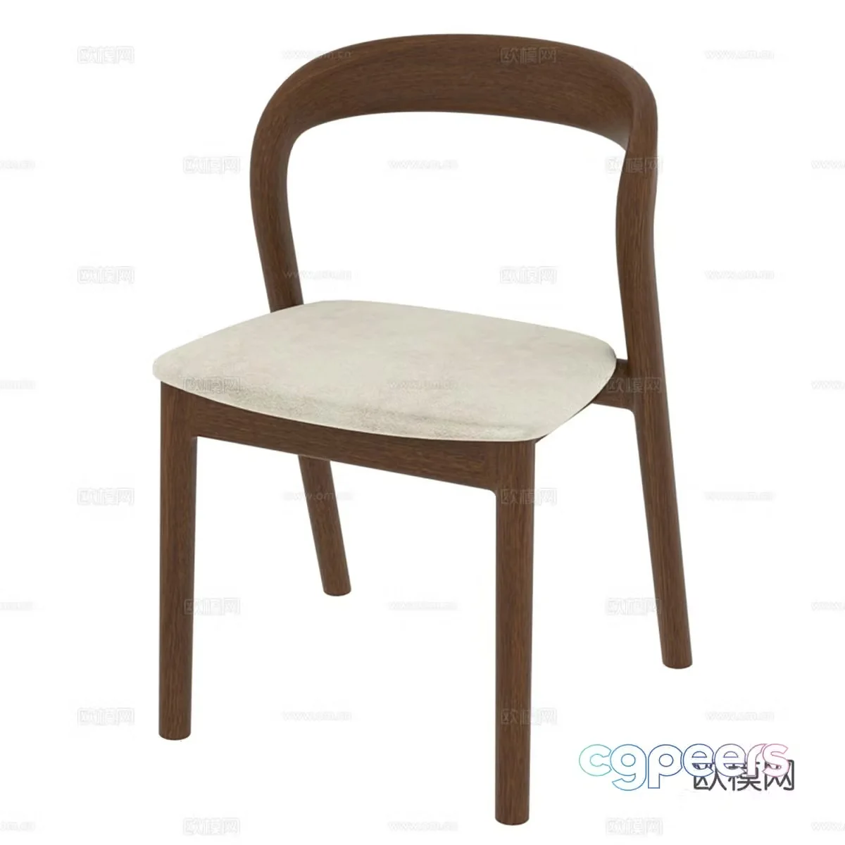 Nordic simple single chair chair simple chair casual chair stool 3d model