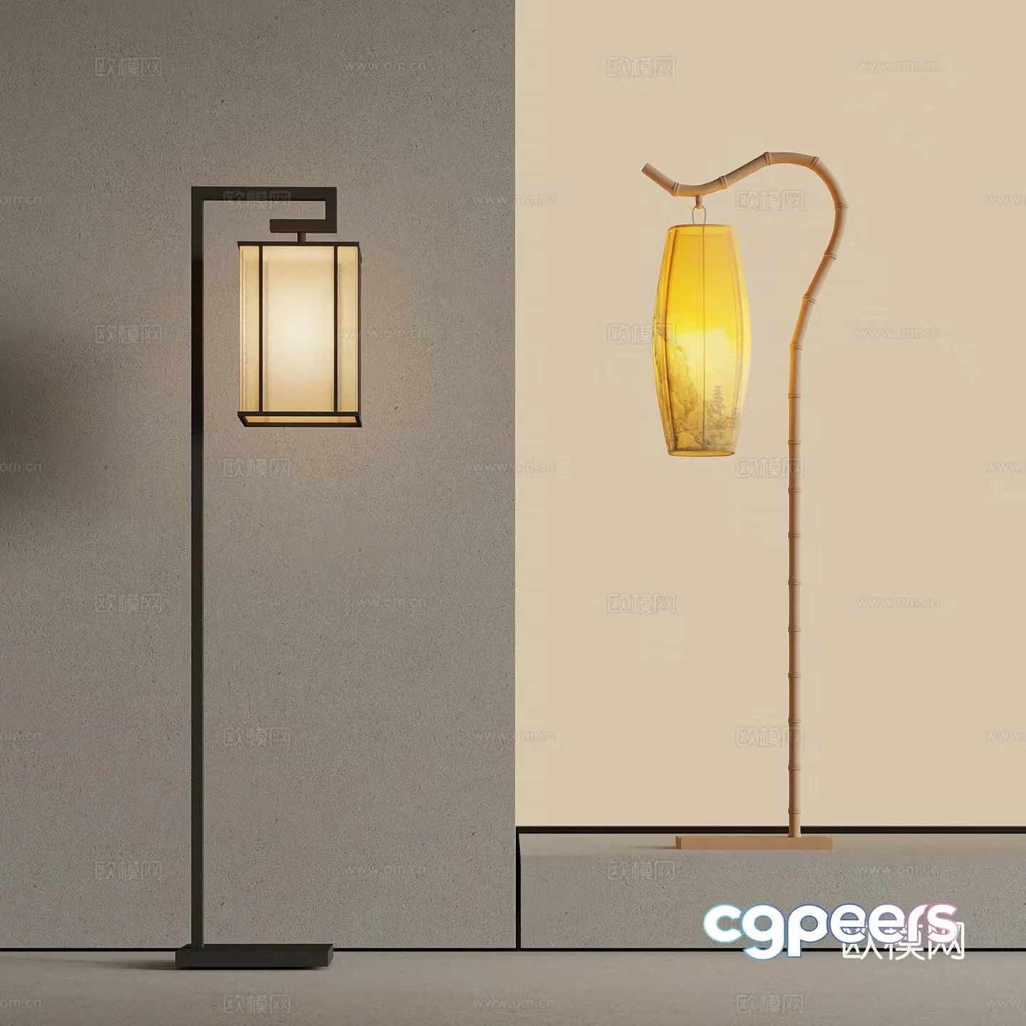 New Chinese floor lamp 3D model