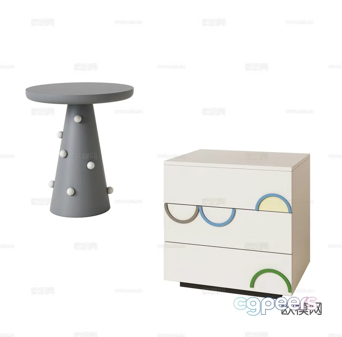 Modern children’s room bedside table finished bedside table boy’s room bedside table round table side table corner table 3D model