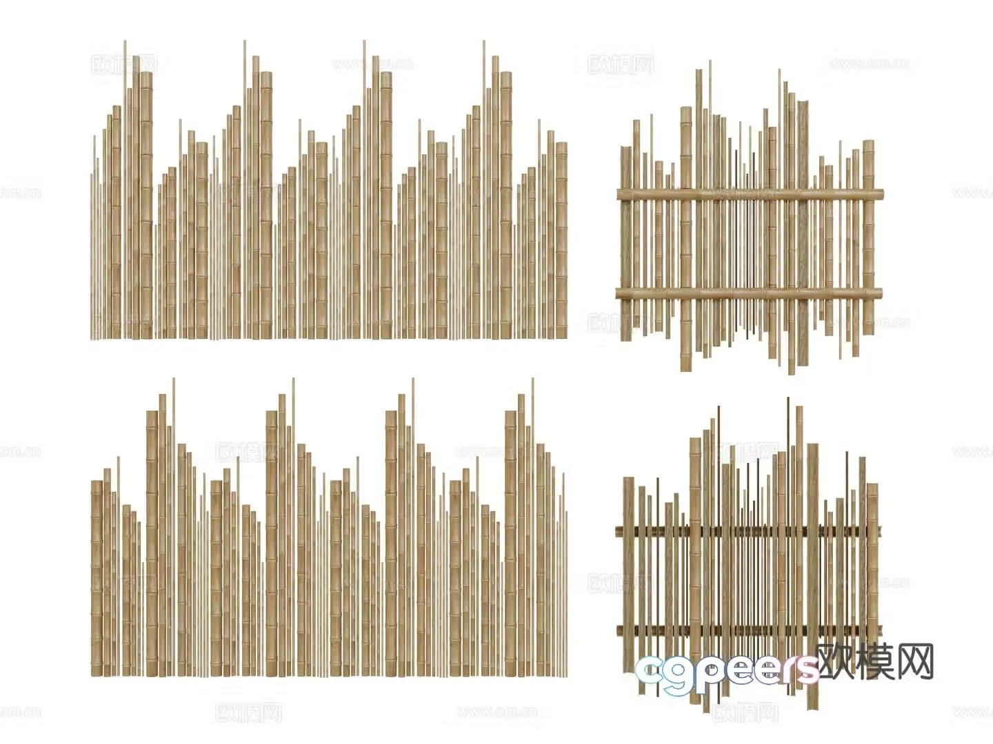 New Chinese style bamboo partition bamboo decorative wall 3d model