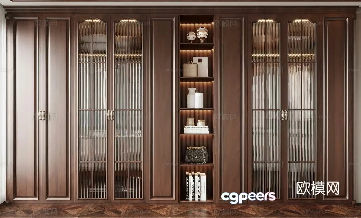 American glass wardrobe 3d model