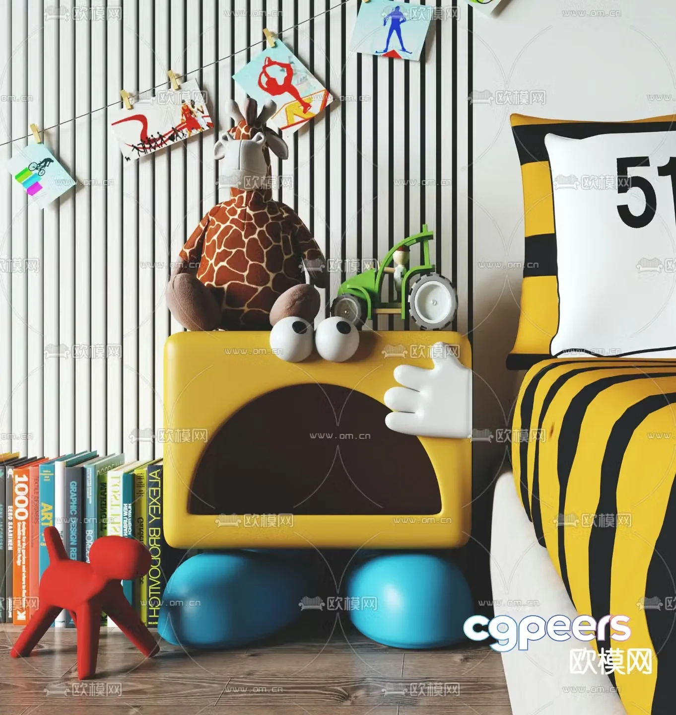 Children’s bedside table 3d model