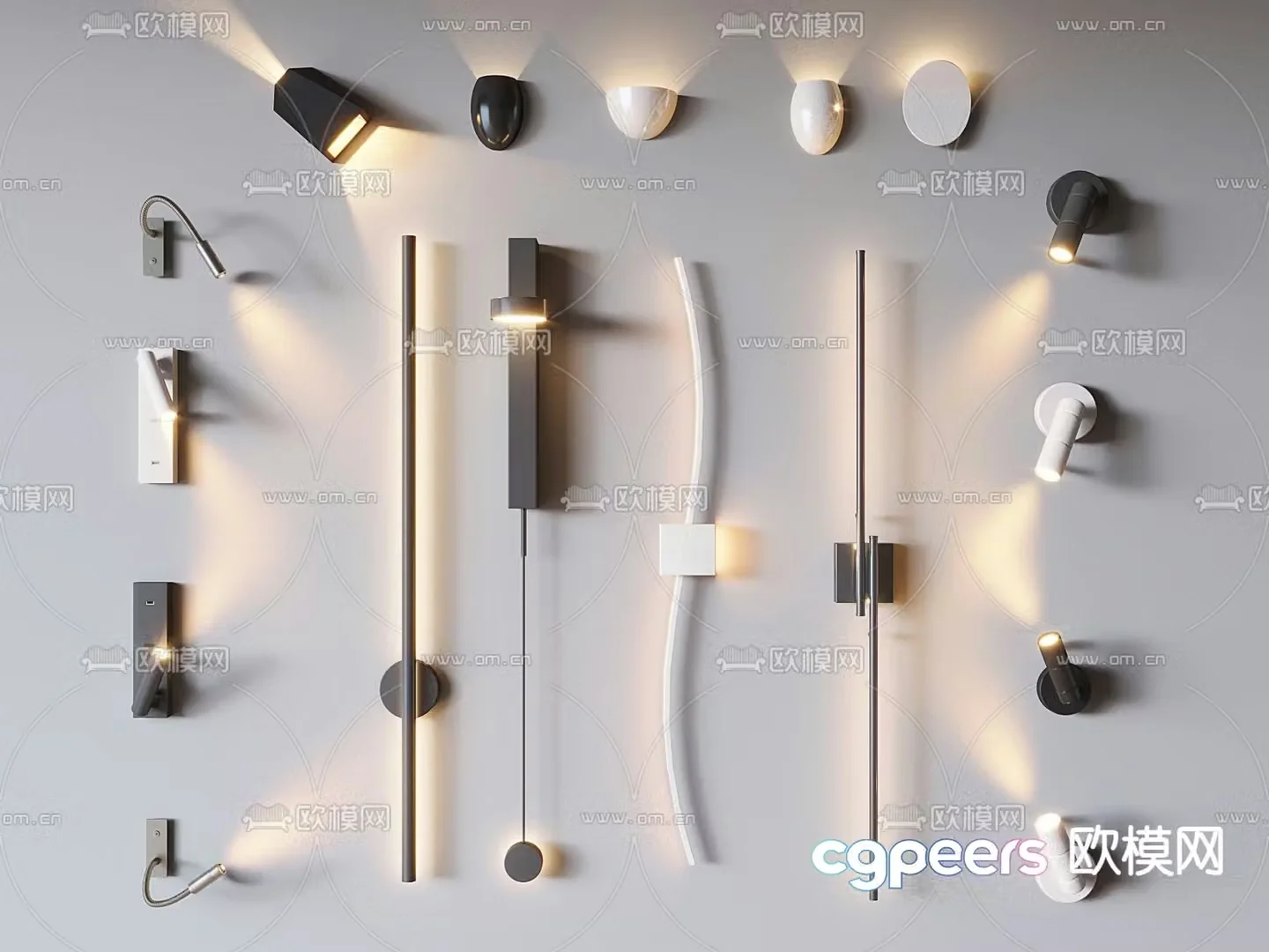 wall lamp reading lamp turning wall lamp 3d model