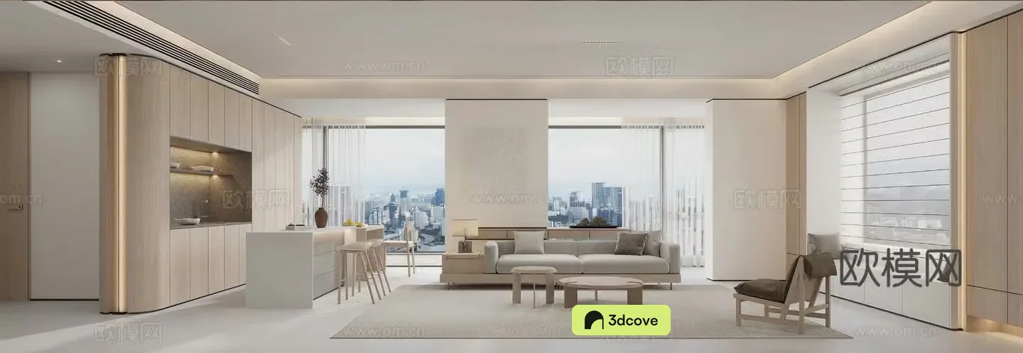 New Chinese style living and dining room