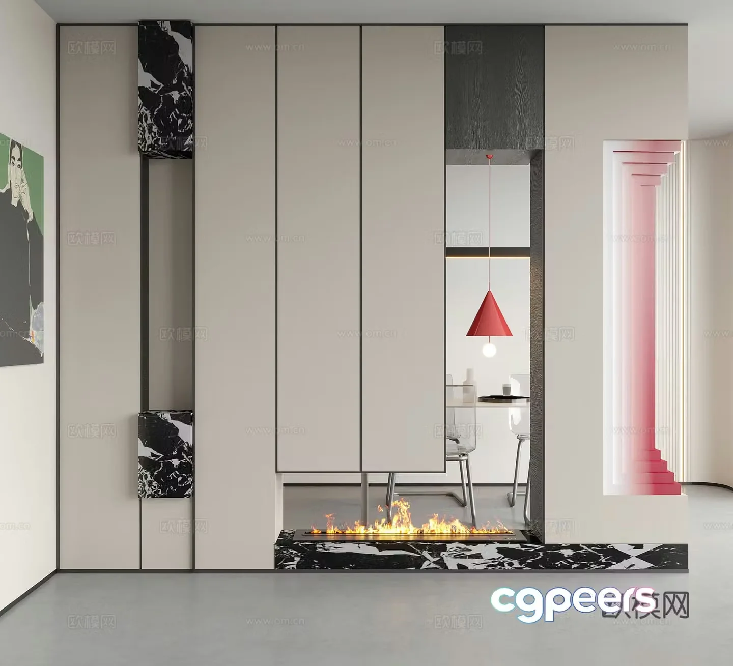 Modern decorative entrance door entrance entrance door door partition 3D model