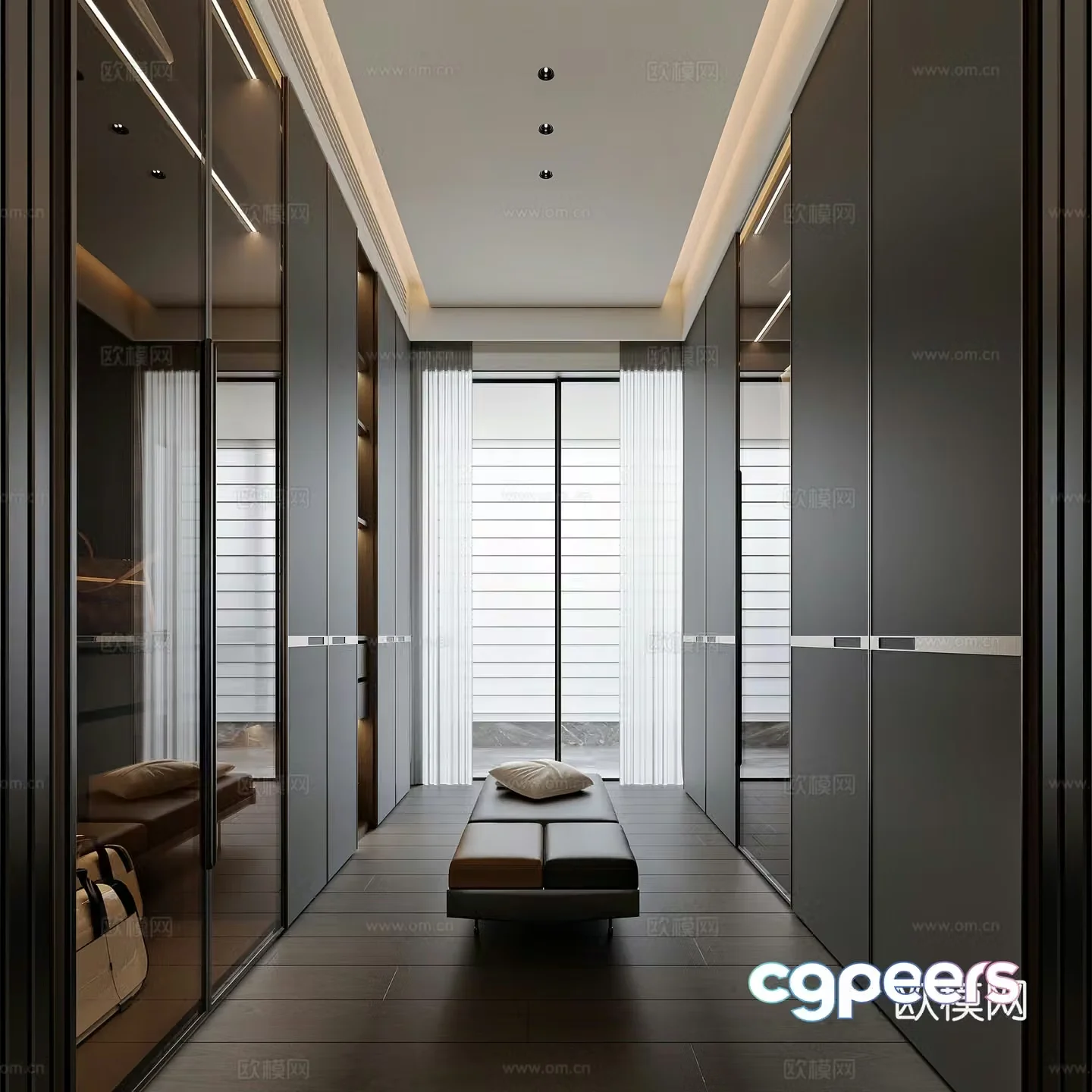 Modern style home cloakroom 3d model