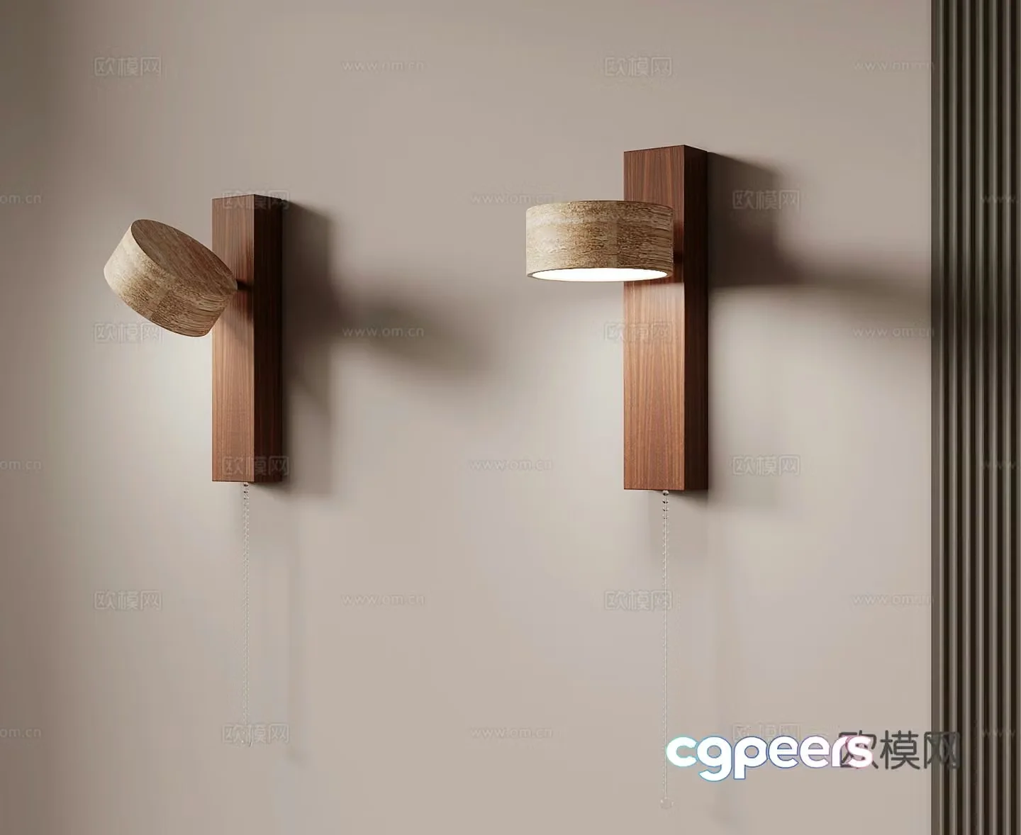 Middle-aged wall lamp bedside lamp decorative lamp 3d model