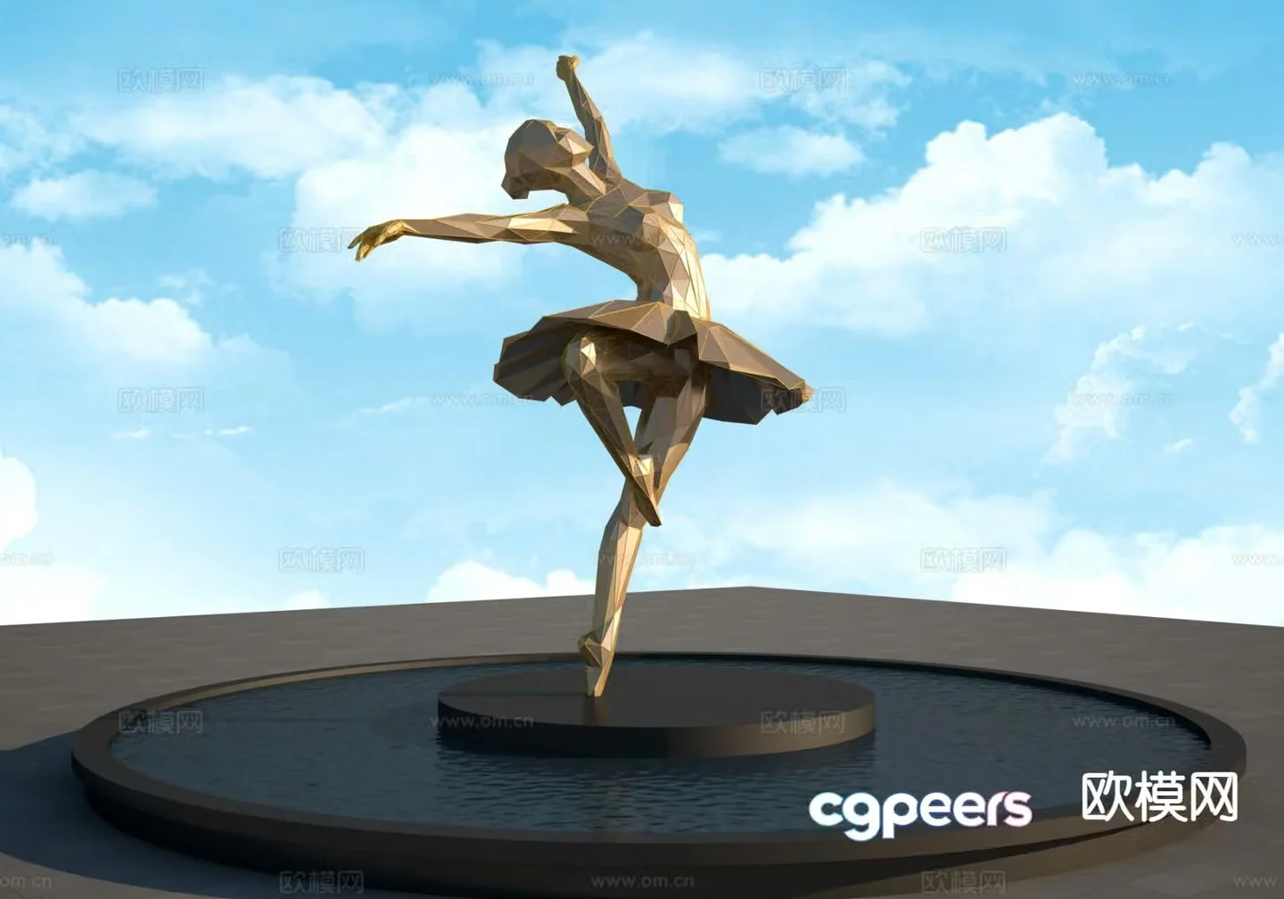 ballet sculpture landscape sculpture 3d model