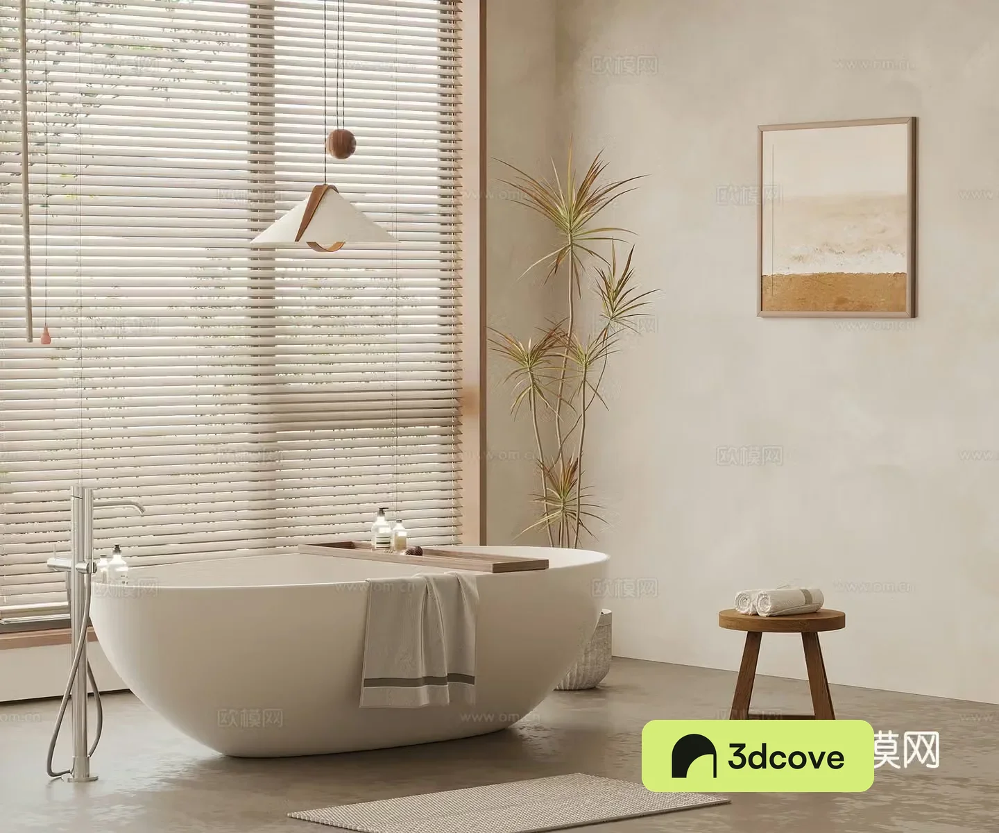 Wasabi Bathroom Freestanding Bathtub 3D Model