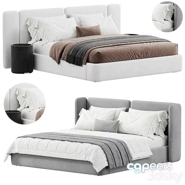 3ds Max Free – Bed Level 05 WHITE By Wheelhousedesign