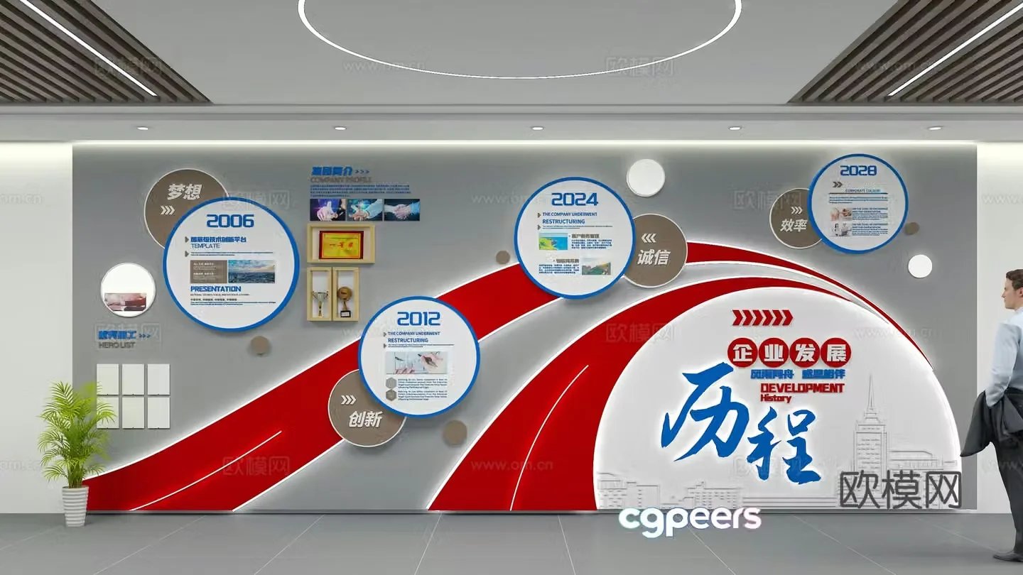 Corporate Culture Wall 3D Model