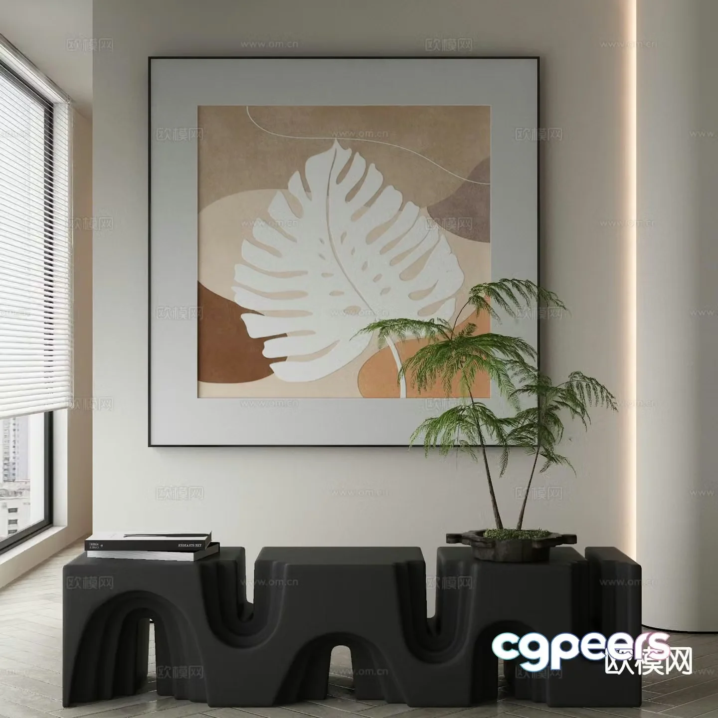 Modern decorative painting abstract hanging painting 3d model