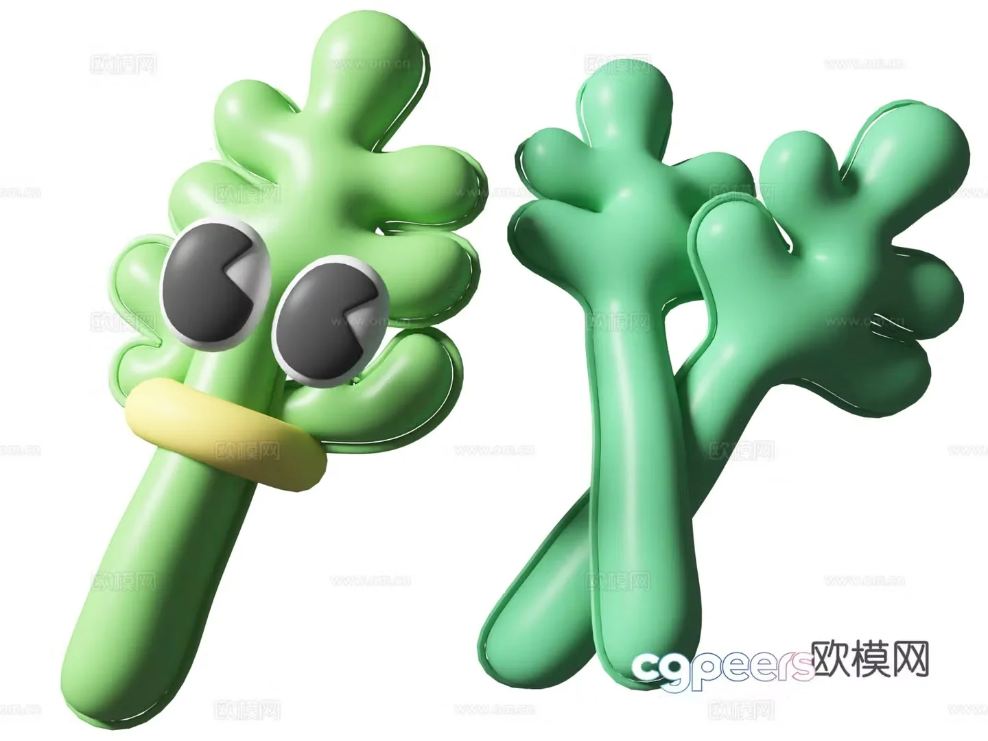Dragon Boat Festival Mugwort Packaging Elements 3D Model