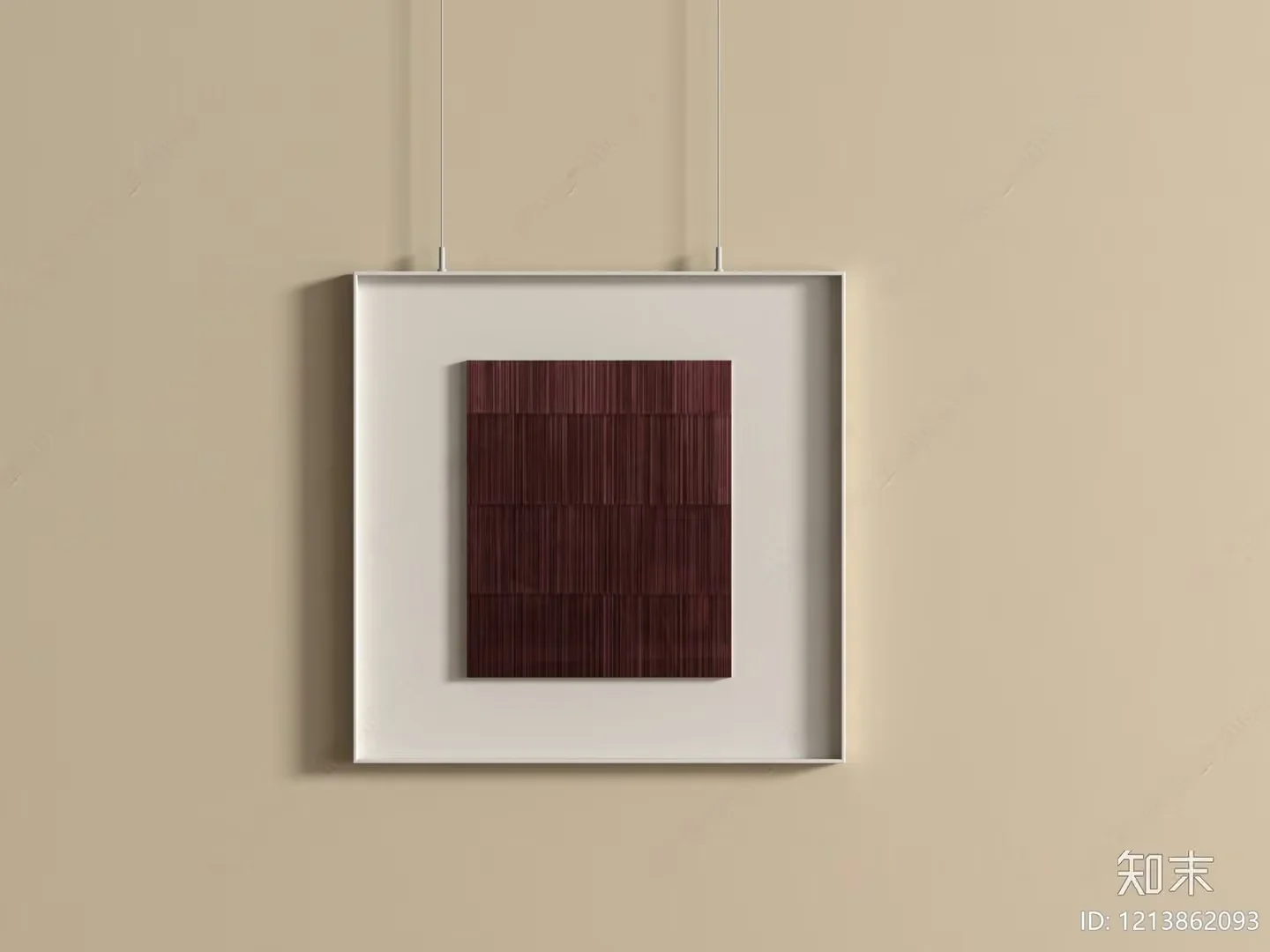 A Square Brown Wooden Wall Hanging 3D Model – 9722 – VRAY Render