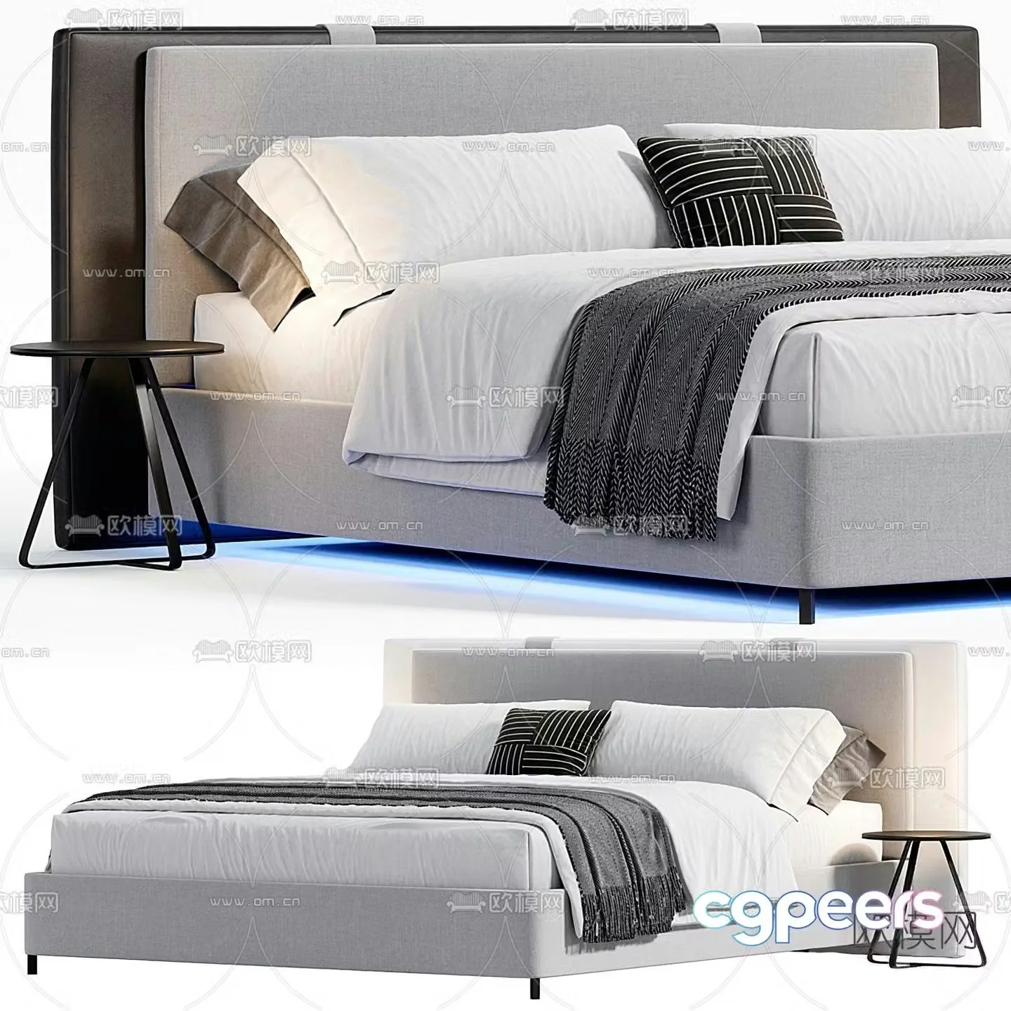 poliform double bed 3d model
