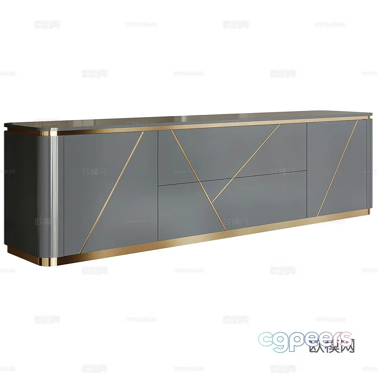 Modern Italian light luxury TV cabinet 3D model