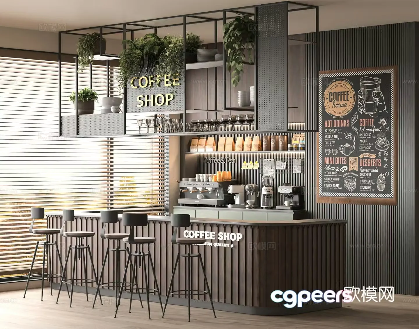 Modern cafe 3d model