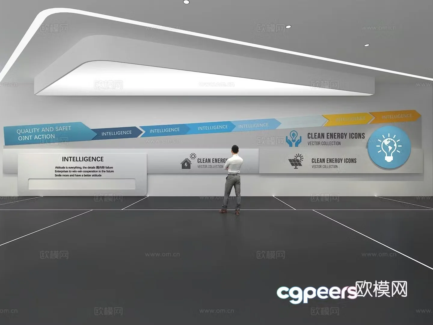 Cultural wall Corporate culture wall Display wall Theme wall Exhibition hall Campus culture Corridor 3D model