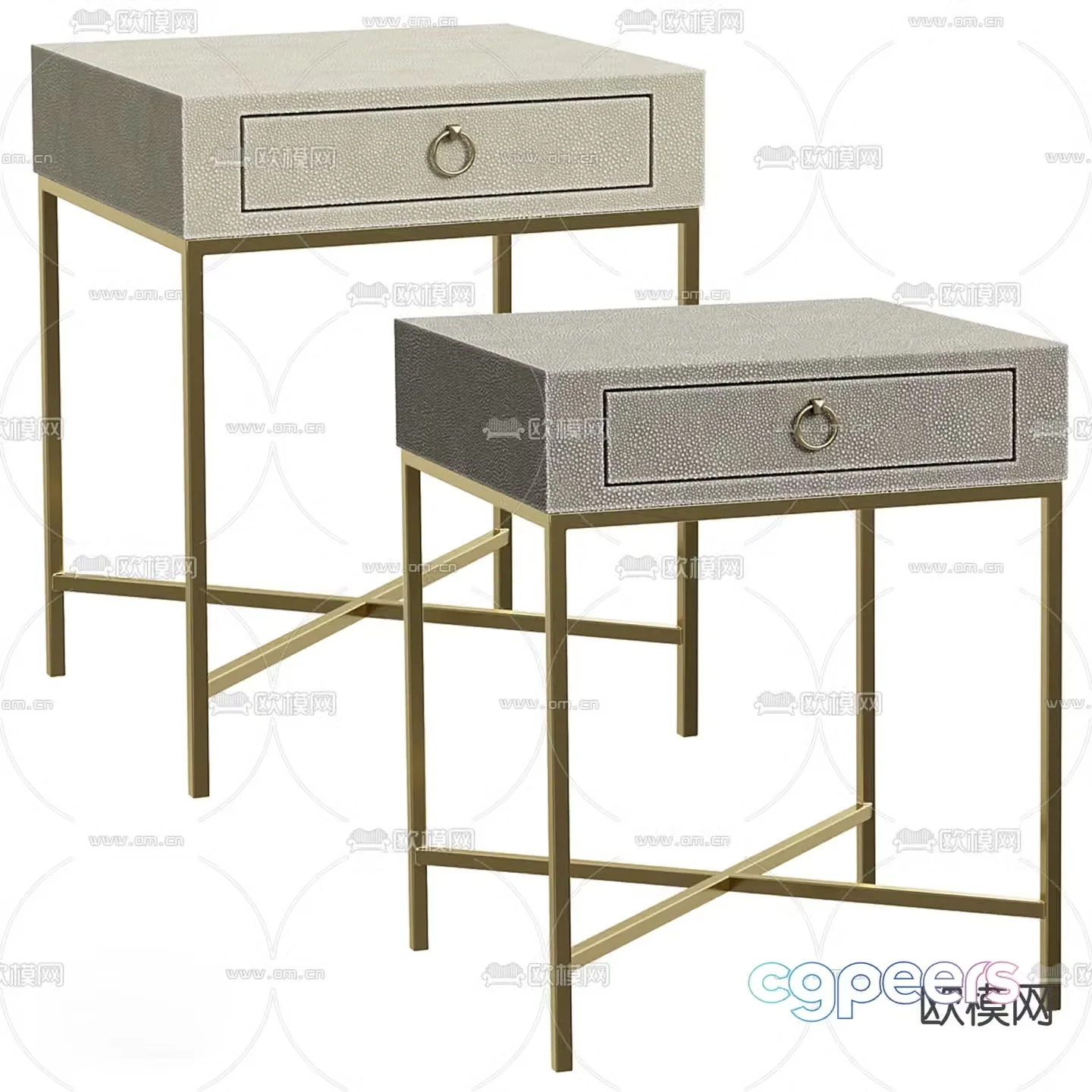 Light luxury bedside table 3D model