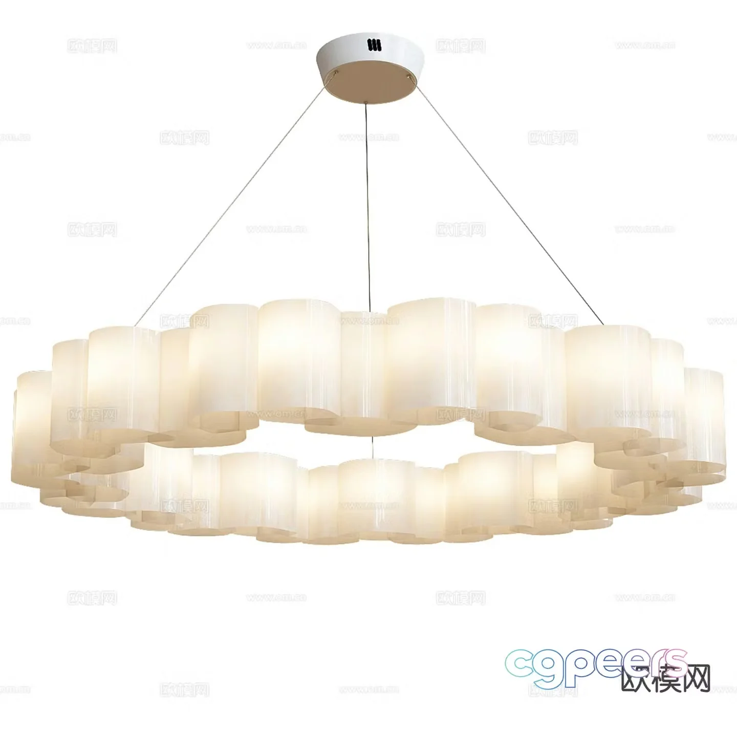 Cream style chandelier hall chandelier 3d model