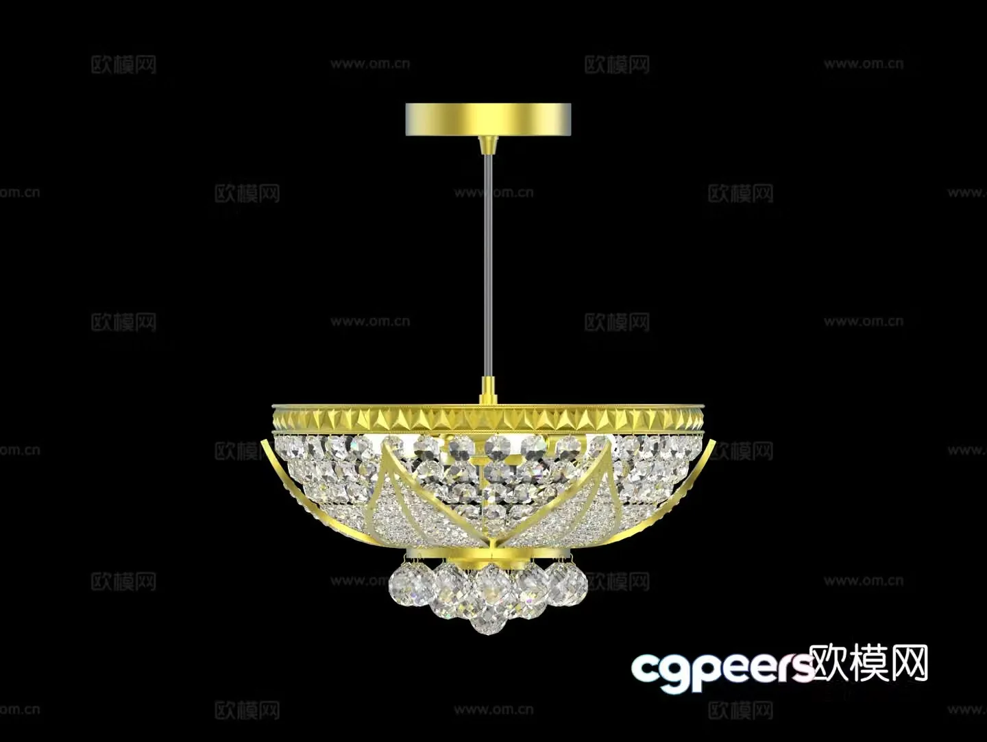 European crystal lamp 3d model