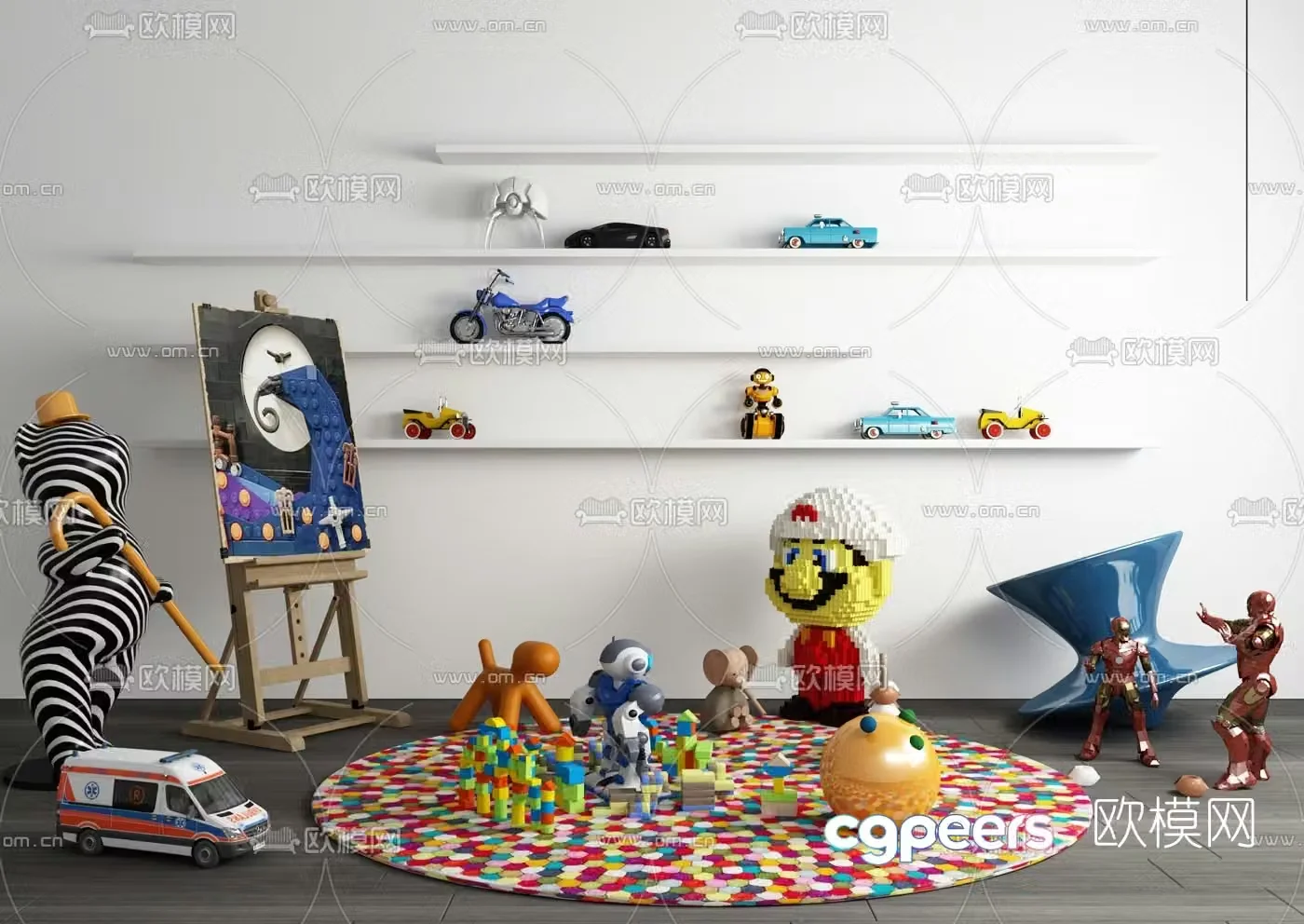 Modern children’s toys 3d model