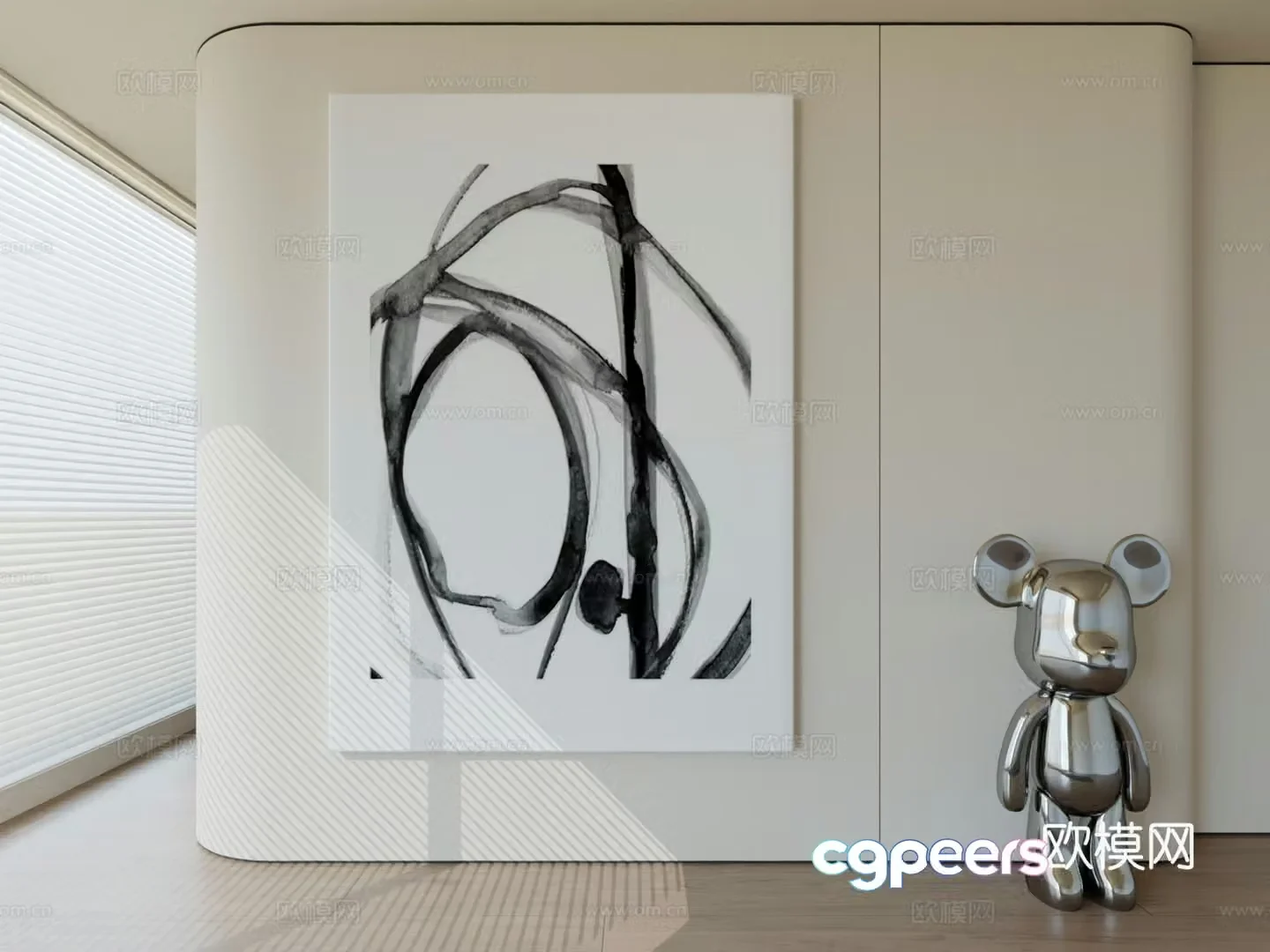 Modern minimalist hanging painting abstract art hanging painting 3d model
