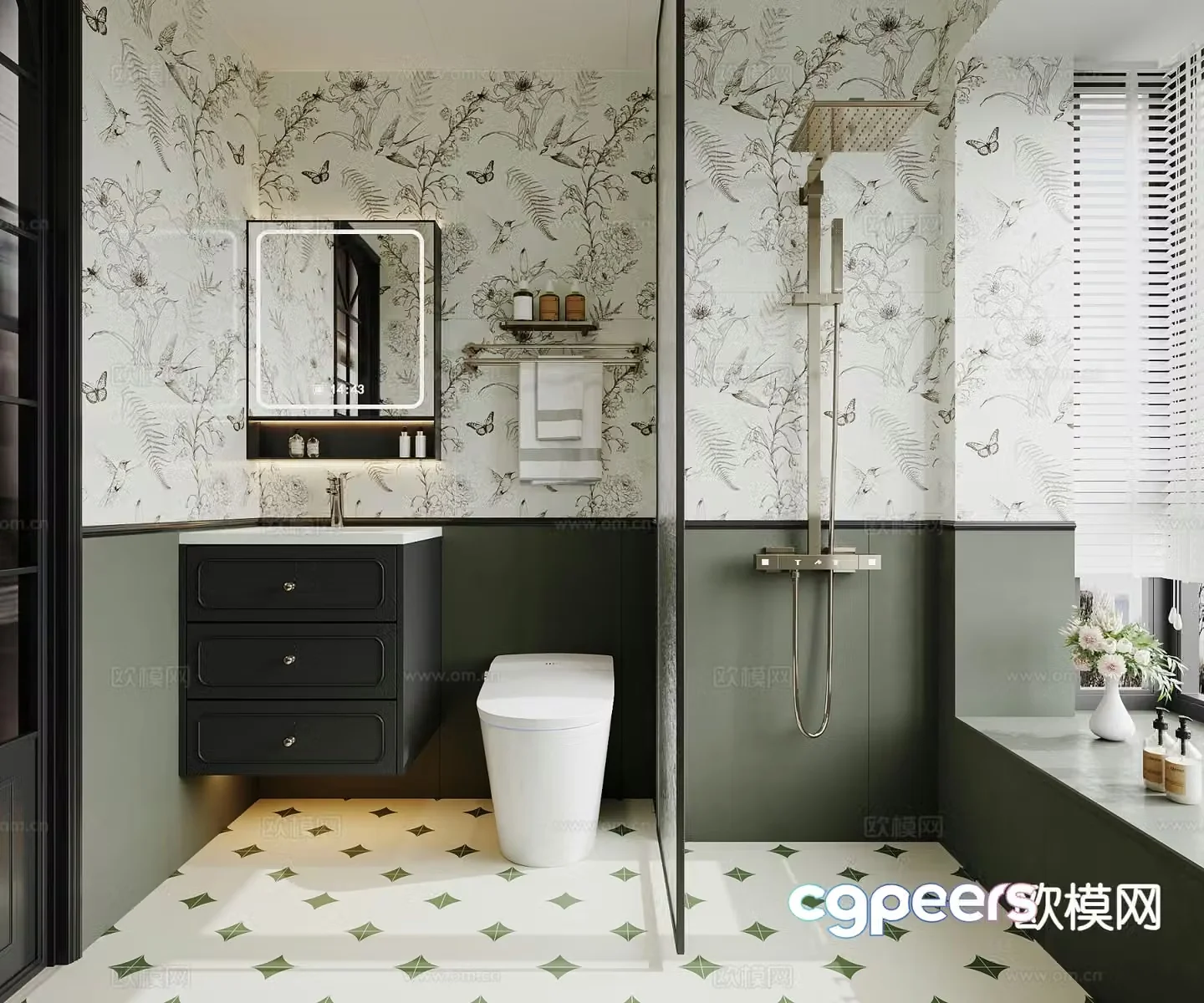 French bathroom bathroom 3d model