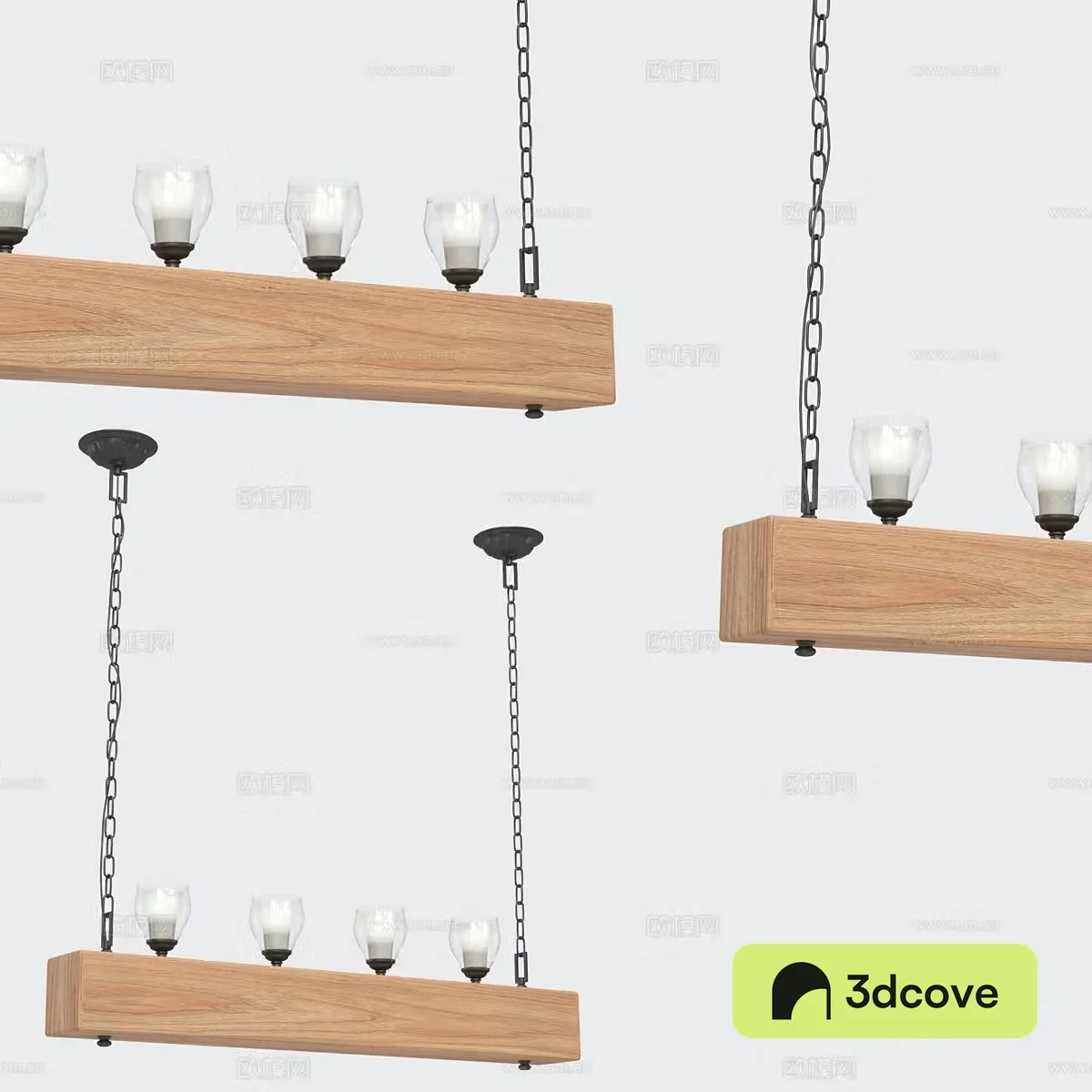 Nordic simple chandeliers restaurant chandeliers wooden chandeliers lamps