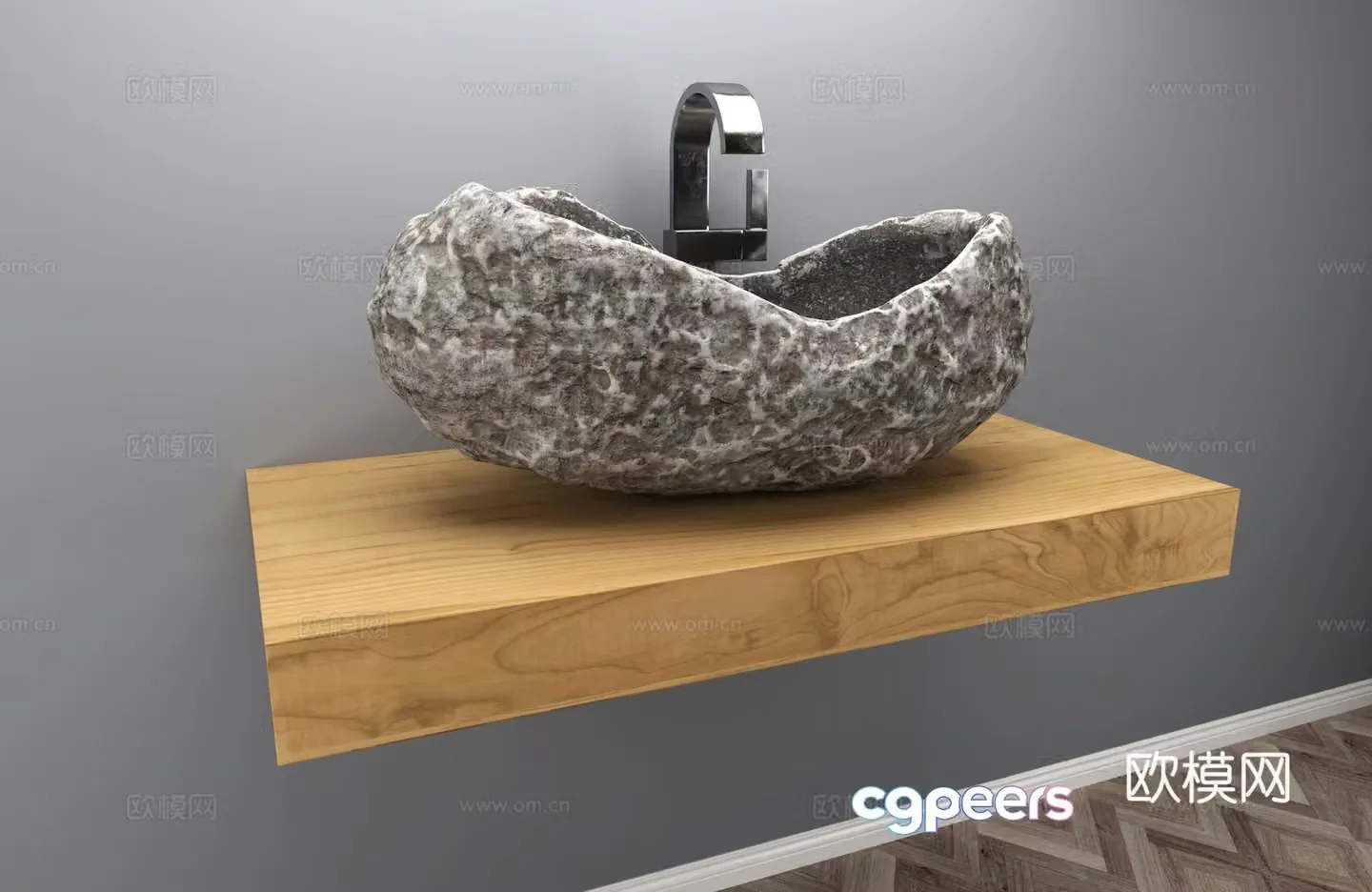 Modern wash basin basin stone basin stone 3d model