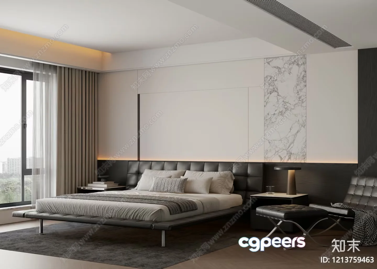 Modern Luxury Bedroom 3D Model – 10758 – VRAY Render