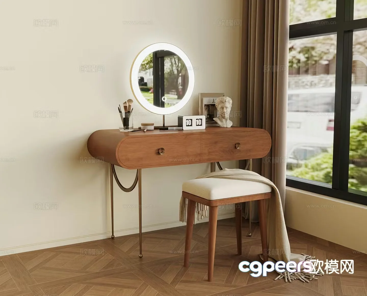 Medieval style dressing table 3d model